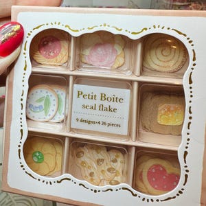 Japanese flake stickers of tiny cookies Kamio Petit Boite seal flake stickers Sweet