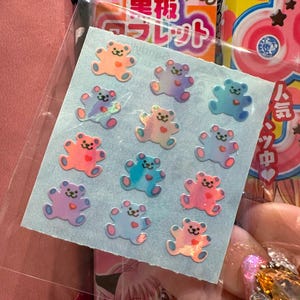 1 módulo Mini osos pastel perlados Sandylion vintage con pequeño corazón