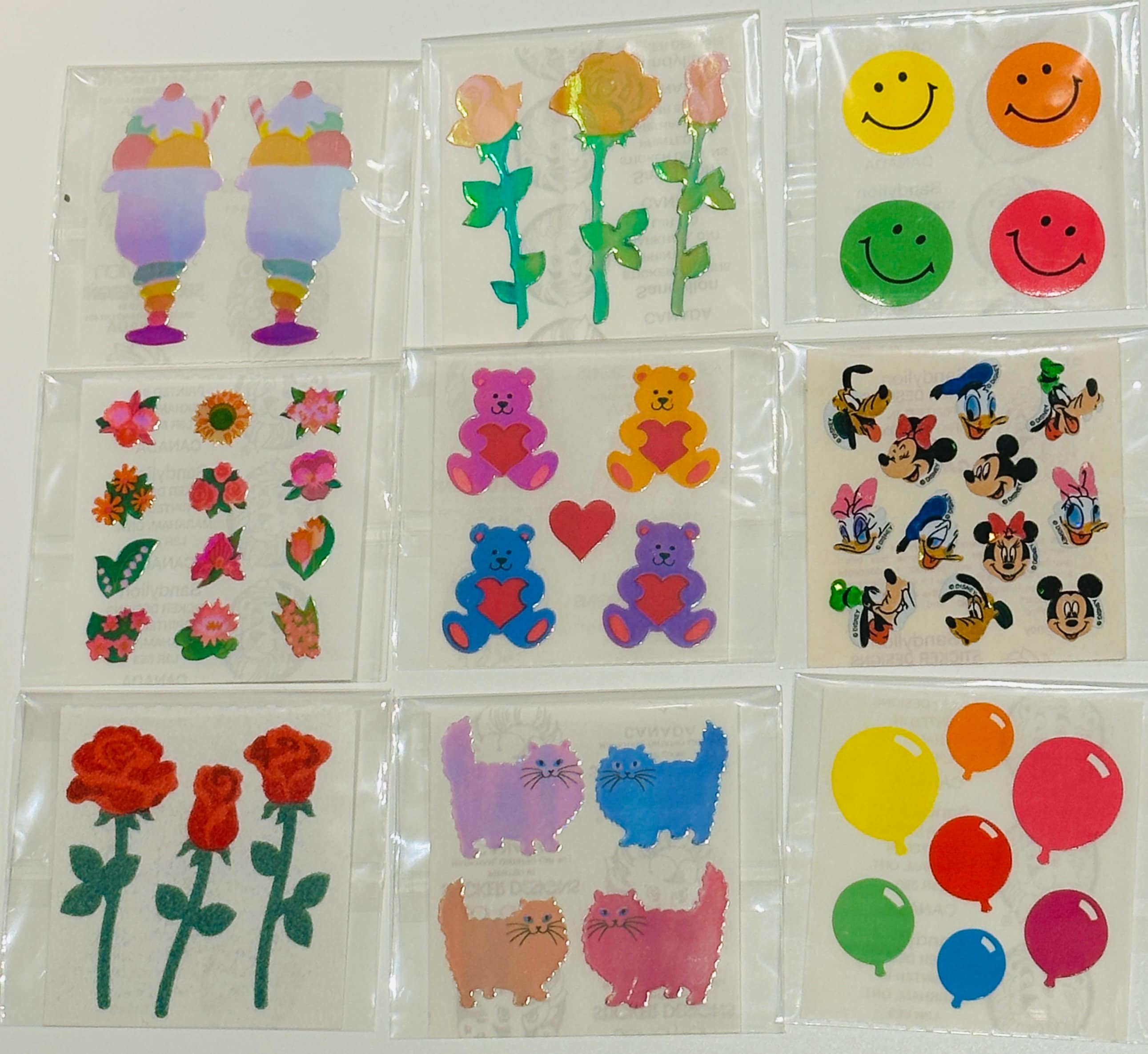 Sticko Stickers Glitter Stickers Sparkly Stickers Smiley Face Bubbles  Balloons Party Stickers Heart Stickers Toploader Deco 