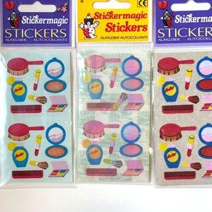 Vintage Barbie Makeup Cosmetics Stickers Sticker Magic 2 Module Pack Pearly pink, Fuzzy or Kromekote glossy lipstick sticker cute dollhouse