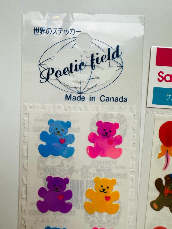 Vintage Sandylion Sticker Packs: Pearly Bears, Party Bears, School
