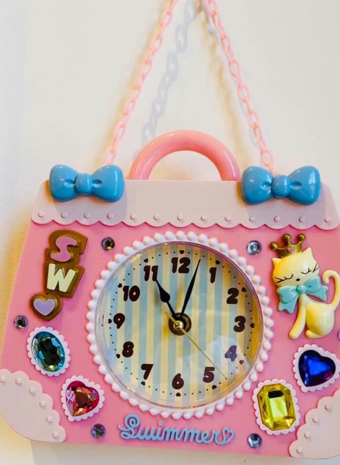 Swimmer Japan Kawaii Purse Wall Clock With Rhinestones - Etsy