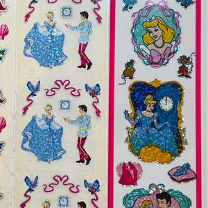 Vintage Sandylion NIP prismatic stickers new in pack Disney Princesses, Cinderella