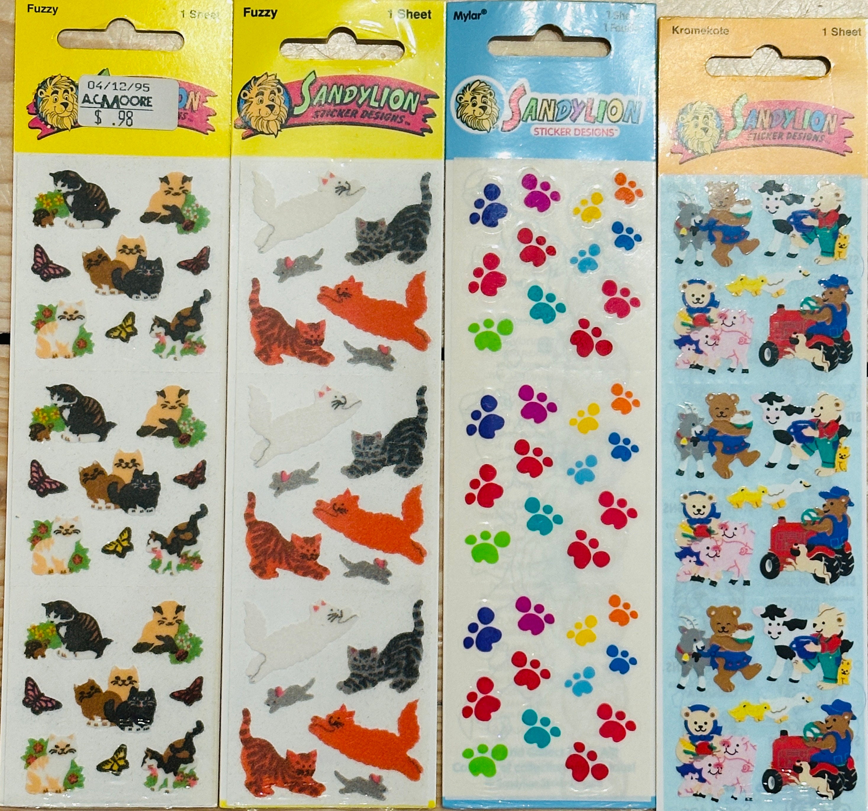 Sandylion Fuzzy Animals  Sticker collection, Print stickers, Sticker book