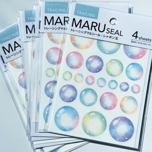 Bubble Soap iridescent effect stickers sheer Washi Tape New Rare Maru Stickers Made in Japan Kyowa