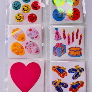 Vintage Pearly Prismatic Fuzzy Great 7 Sticker Modules