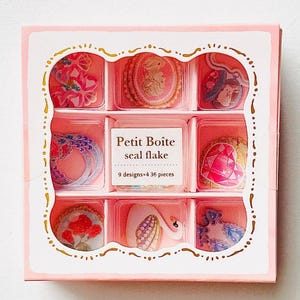 Japanese flake stickers of tiny Victorian jewelry  gems Petit Boite seal flake stickers Sweet