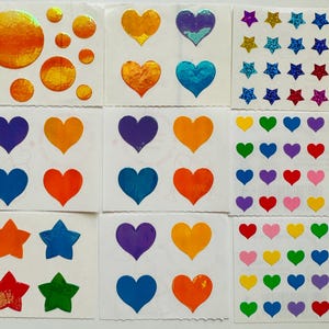Mrs. Grossman’s VIntage sticker lot hearts, stars, bubbles 9 module set
