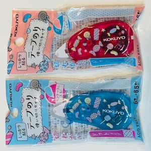 New Kokuyo glue candy theme glue tape roll dispenser from Japan cute for you desk, scrapbooking, journaling, photo album planner accessories