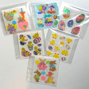 Módulos de adesivos vintage Sandylion Cesta de Páscoa, pintinhos, ovos de Páscoa, coelhinhos