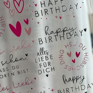 Rub On Sticker Geburtstag RubOns Happy Birthday rosa pink