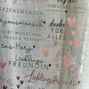 Rub On Sticker Lieblingsfreundin RubOns Herzensmensch rosa Freundin Danke für alles