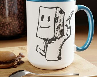 fun colored coffee mug, Two-Tone Coffee Mugs, 15oz coffee mug