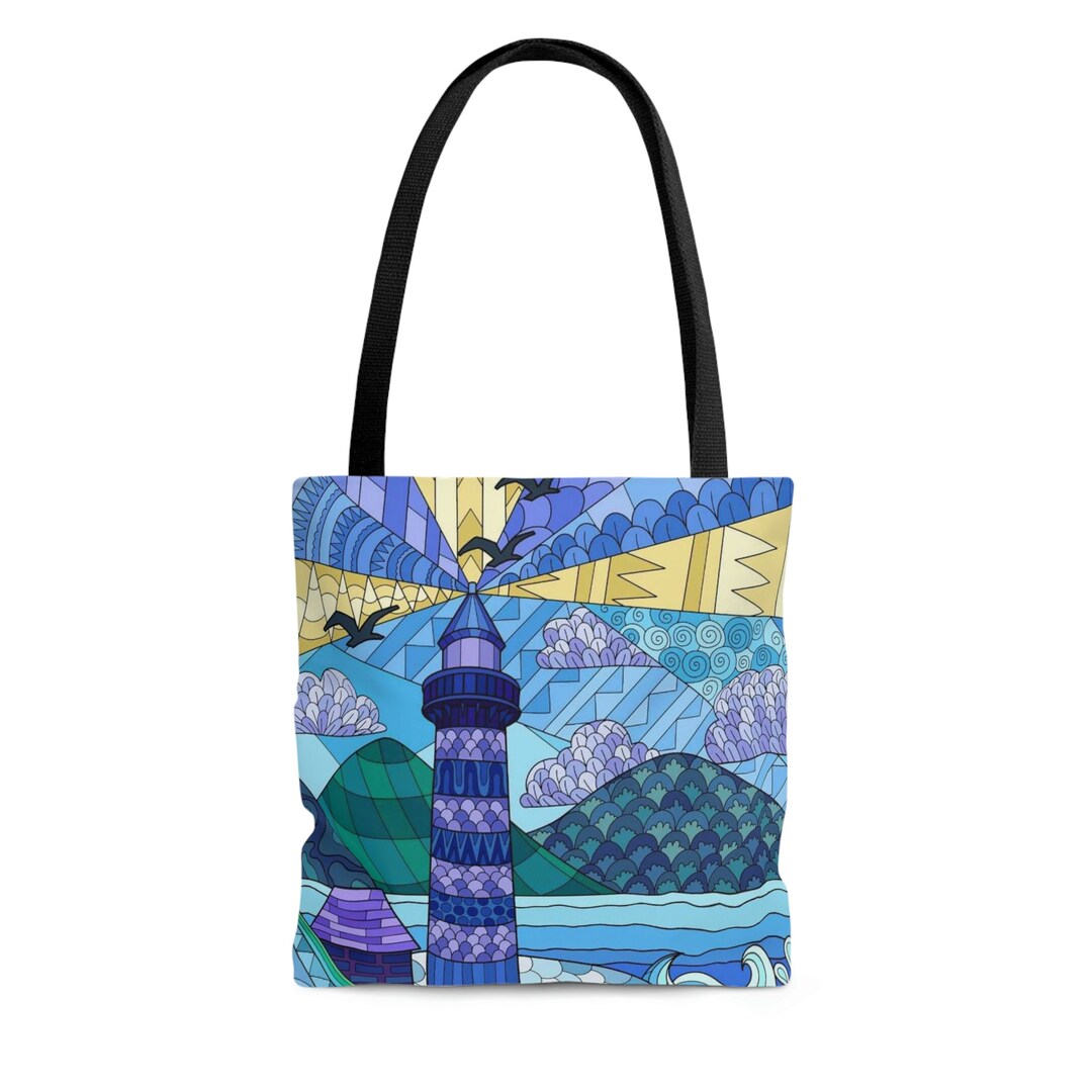 Tote Bag, Graphic Tote Bag, Lighthouse, Fun Tote Bag - Etsy