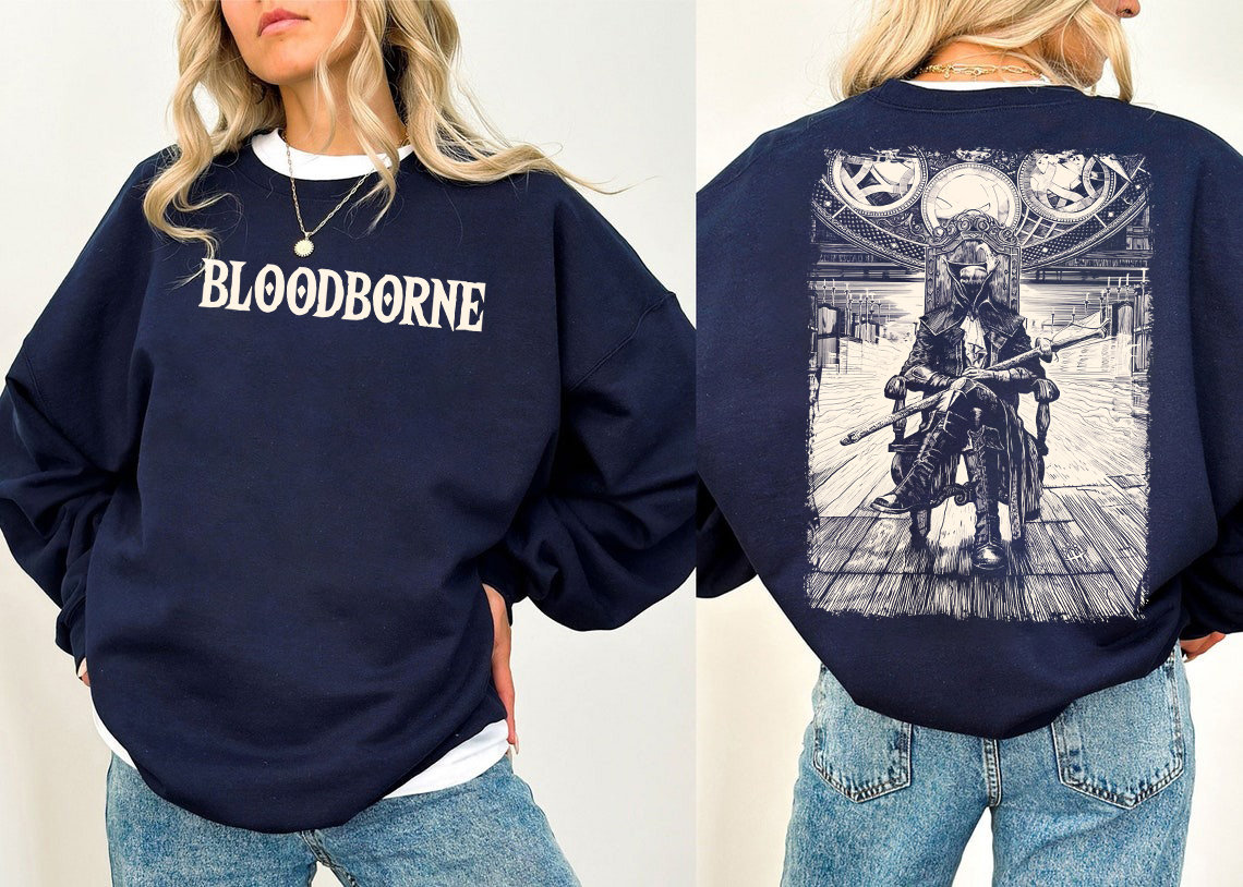 Vintage Bloodborne Game Shirt, Bloodborne - Hunter And Lamp Messengers T-Shirt, 2024 Trendy Shirt