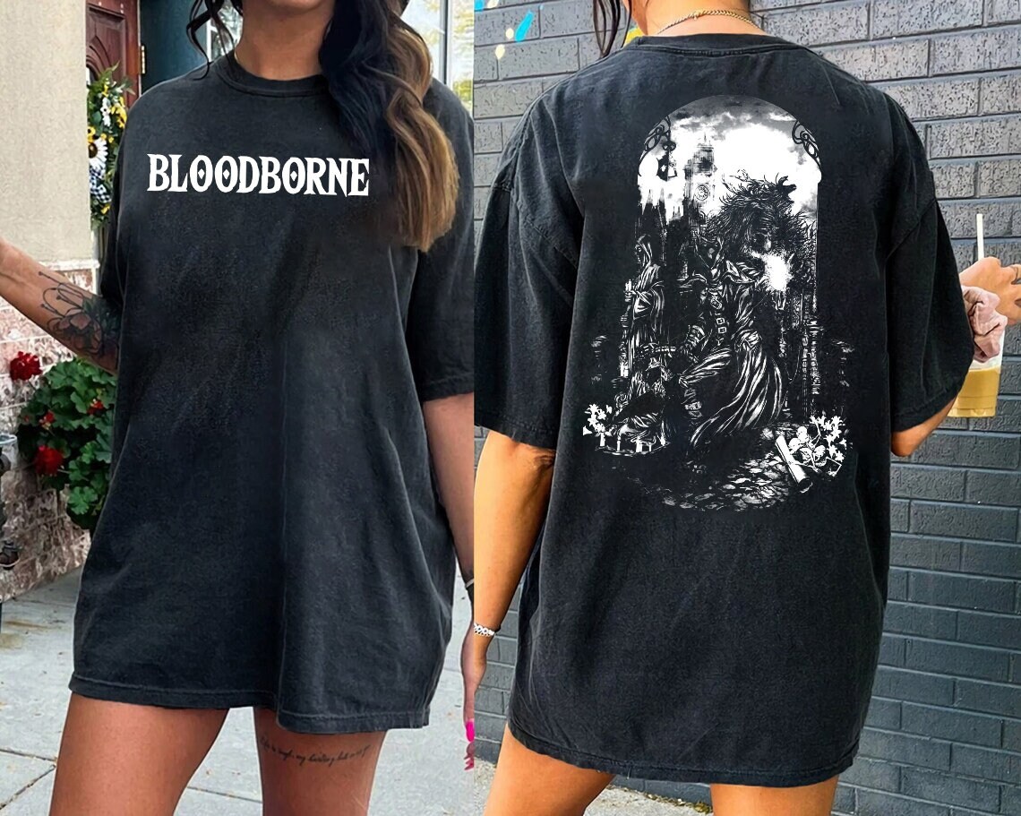 Vintage Bloodborne The Hunters Both Sides Shirt, Bloodborn Game Tee, Bloodborne