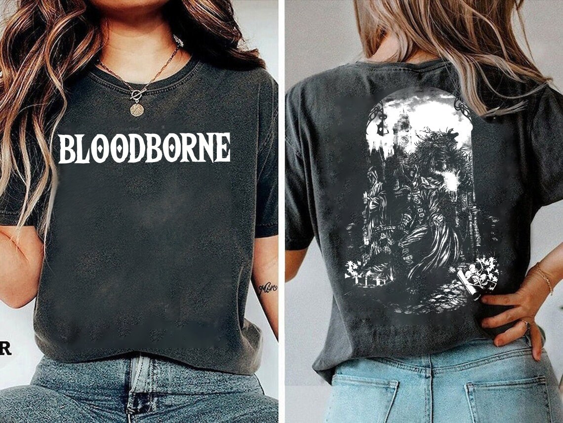 Vintage Bloodborne The Hunters Both Sides Shirt, Bloodborn Game Tee, Bloodborne