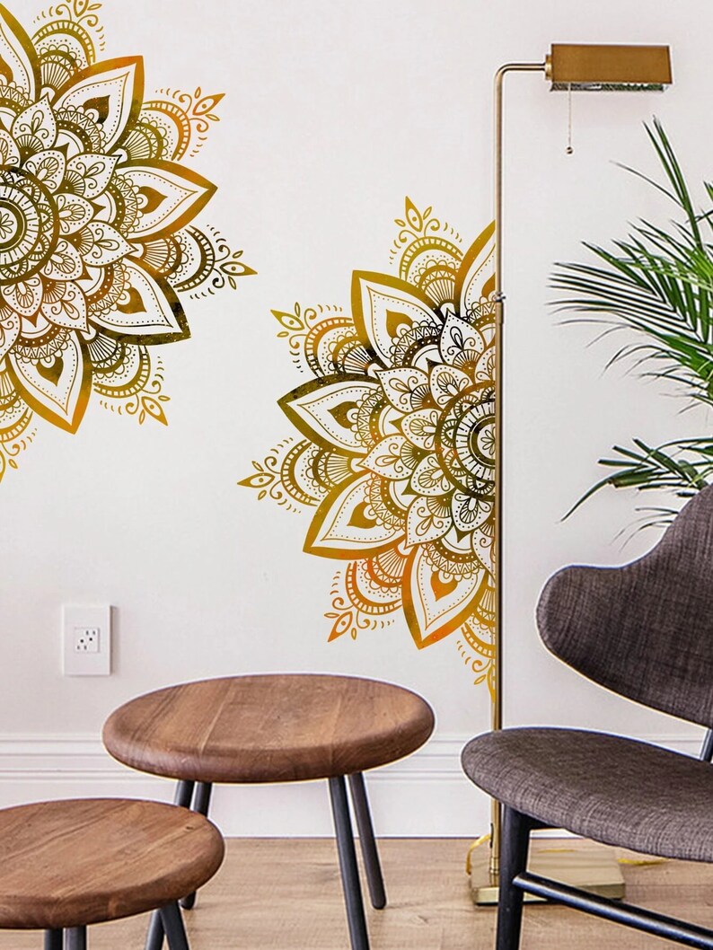 Mandala Pattern Wall Sticker Etsy