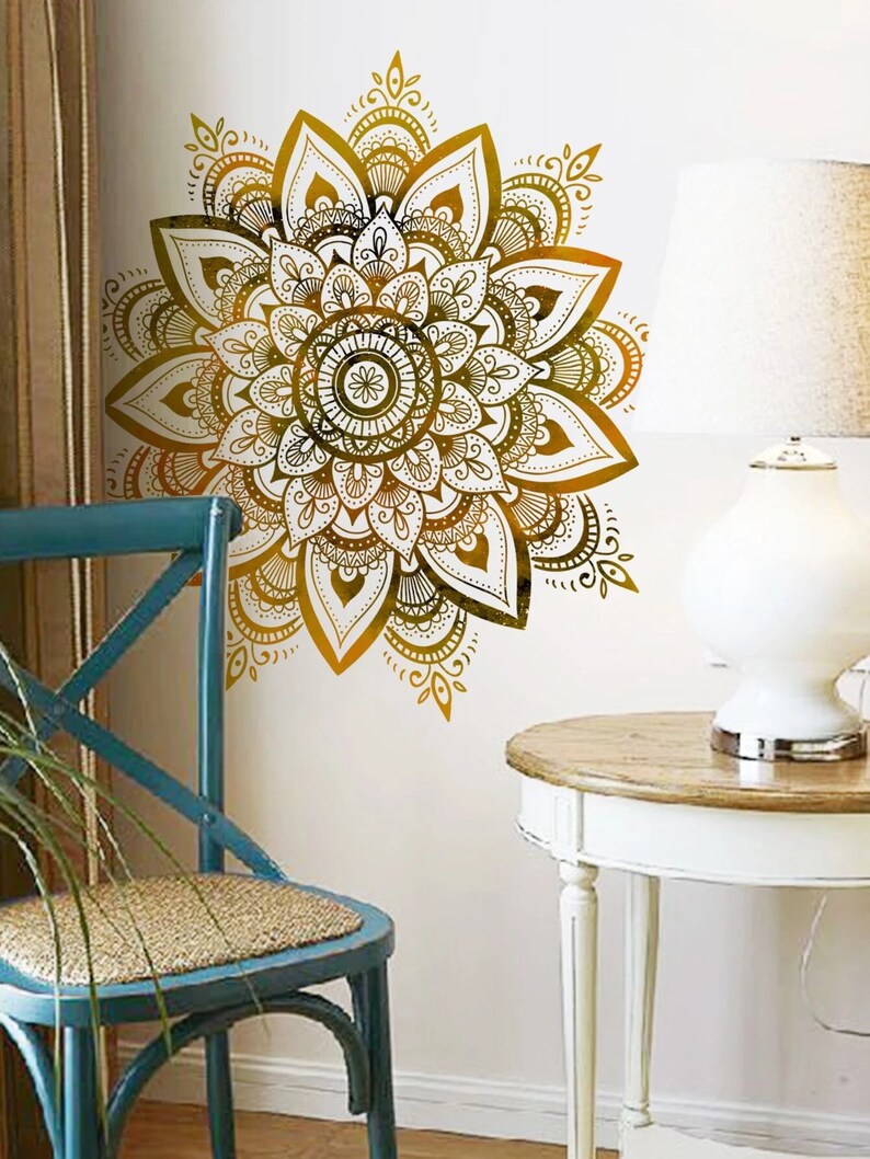 Mandala Pattern Wall Sticker Etsy
