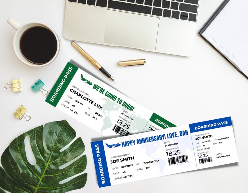Editable Flight Ticket Template / Printable Plane Ticket / - Etsy UK