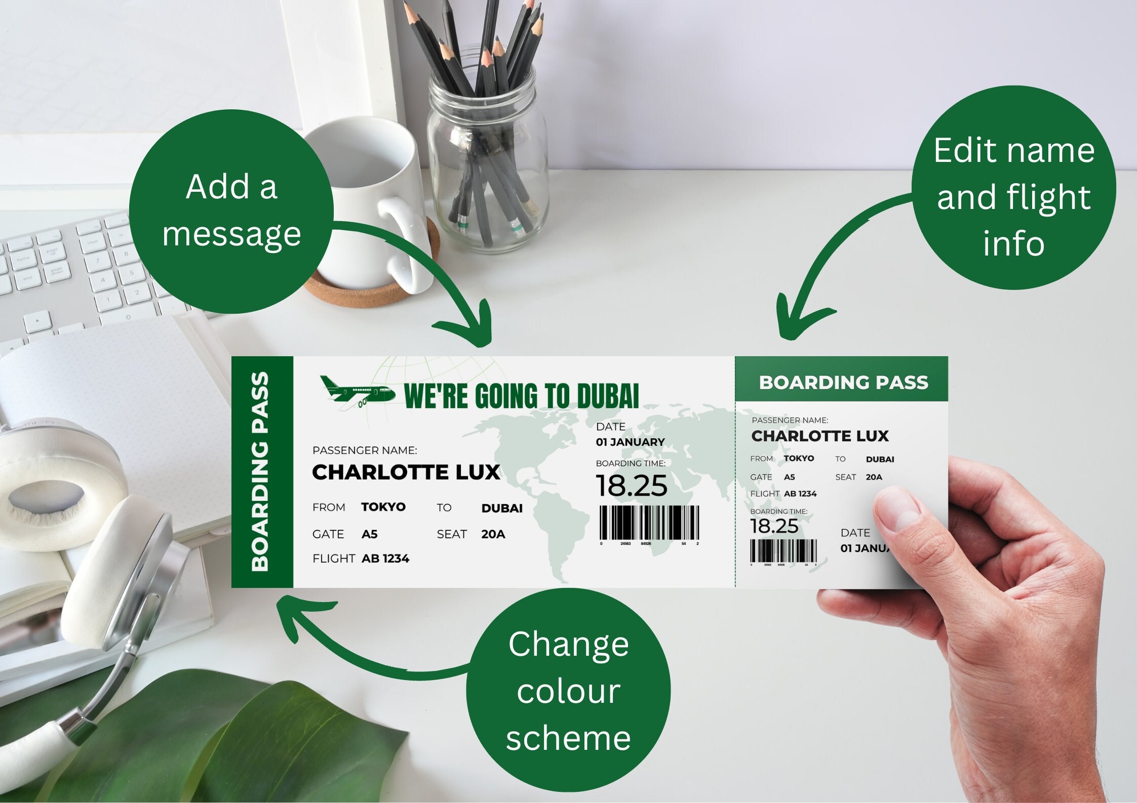 Editable Flight Ticket Template / Printable Plane Ticket / - Etsy UK