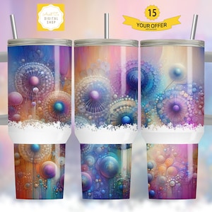 Rainbow 40 Oz Tumbler Wrap Sublimation, Quencher Tumbler Design Template, 40oz Tumbler PNG, Seamless Tumbler Wrap For Sublimation