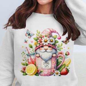 Spring Vibes Gnomes Clipart, Cute Gnomes PNG Clipart, Watercolor Sublimation Digital Files