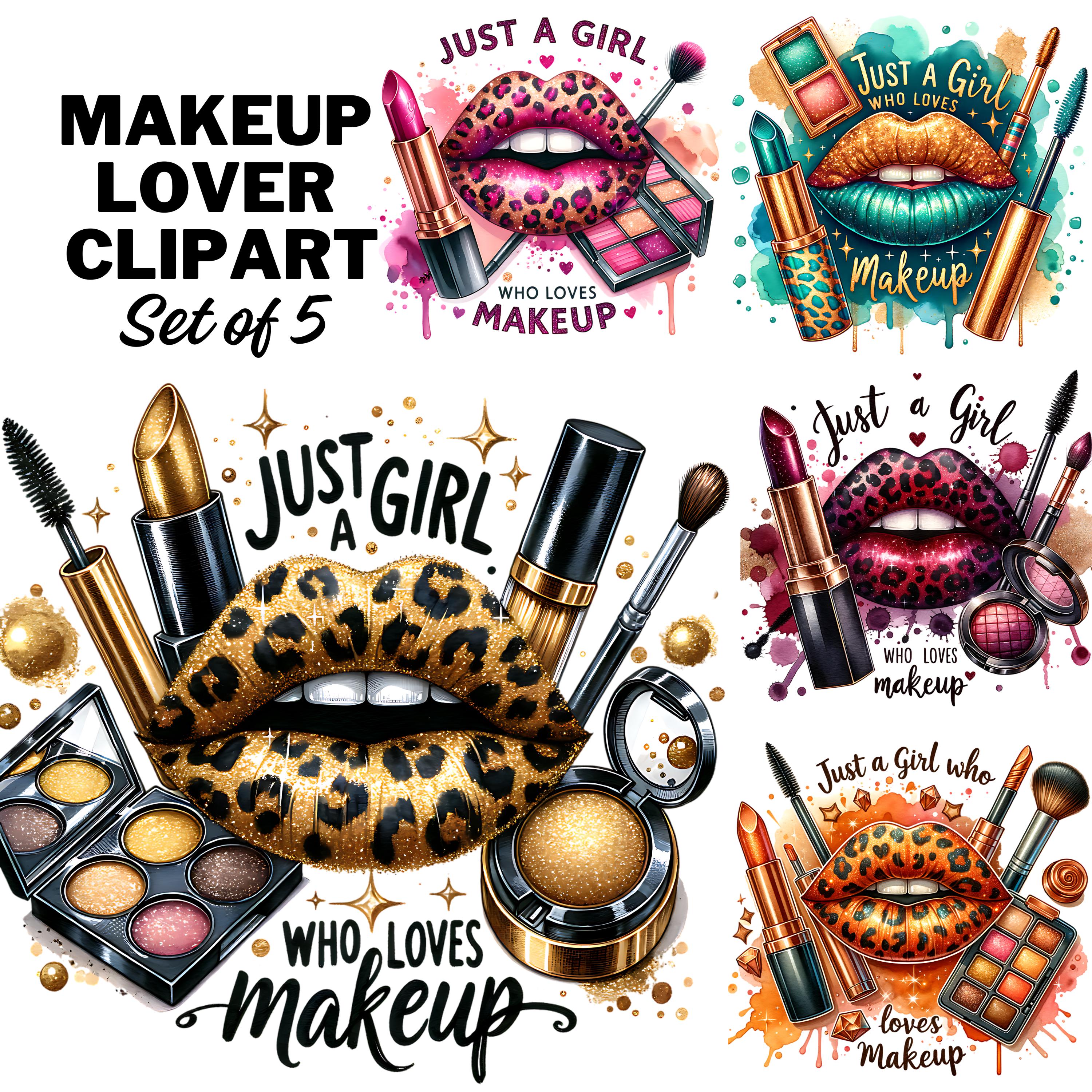 Makeup artist logo design cartoon - Etsy México, image size:3000x3000