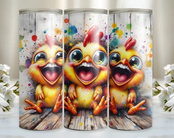 Funny Chickens 20oz Sublimation Tumbler, Skinny Tumbler Sublimation, Digital Download PNG, Farming Country Chicken Lover, Chicken Lady