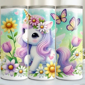 Rainbow Unicorn Tumbler Wrap PNG, Unicorn Tumbler Wrap PNG, 20 oz Tumbler Design, 20oz Sublimation for Kids,