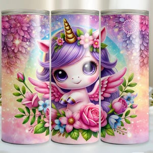 Rainbow Unicorn Tumbler Wrap PNG, Unicorn Tumbler Wrap PNG, 20 oz Tumbler Design, 20oz Sublimation for Kids,