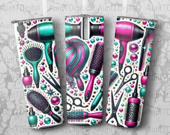 Hairstylist Seamless tumbler wrap Hairdresser tumbler sublimation Hair Boss tumbler designs Hair Hustler Tumbler PNG, Digital file