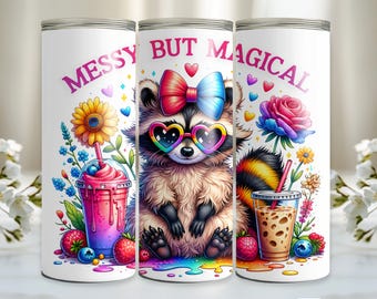Bit Of a Mess But Doing My Best Anxiety PNG, Funny Design, Sublimation Design Digital Download PNG Instant Digital cute raccoon png