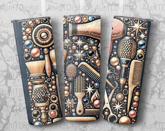 Hairstylist Seamless tumbler wrap Hairdresser tumbler sublimation Hair Boss tumbler designs Hair Hustler Tumbler PNG, Digital file