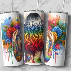 Diseño de envoltura para vaso delgado de 20 oz con tecnología de ADHD Awareness, PNG neurodivergente, diseño de sublimación, descarga digital SOLAMENTE