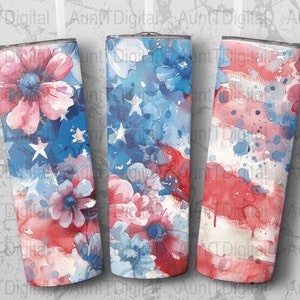 4th Of July American Flag 20 oz Skinny Tumbler Sublimation Design, 4th Of July PNG, Patriotic Tumbler PNG, America Tumbler Wrap