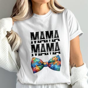 Coquette Austim Bow Mama Png, Autism Mom Png, Autism Awareness Png, Austism Ribbon Png, Sublimation Design, Autism Shirt Digital Design