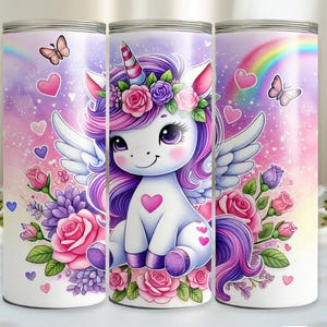 Rainbow Unicorn Tumbler Wrap PNG, Unicorn Tumbler Wrap PNG, 20 oz Tumbler Design, 20oz Sublimation for Kids,