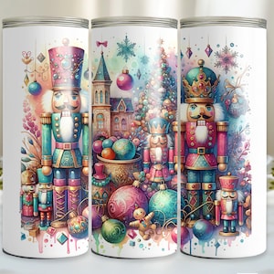 Casse-noisette 20 oz Skinny Tumbler Design en sublimation, emballage de verre casse-noisette de Noël, emballage de verre de Noël, téléchargement numérique
