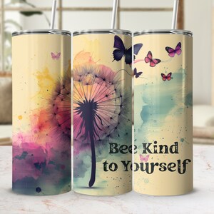 Bee Affirmation Tumbler Wrap, 20oz Skinny Sublimation Tumbler Design, Inspirational Sublimation Wrap, Watercolor Bee Tumbler PNG Downloads