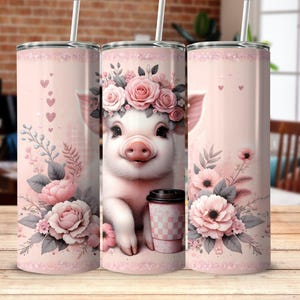 Just A Girl Who Loves Pigs Tumbler Wrap, Cute Pig 20oz Skinny Tumbler Wrap PNG, Funny Pig Tumbler Wrap PNG, Sublimation Tumbler Design