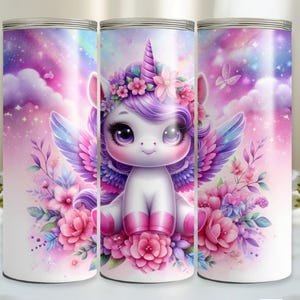 Rainbow Unicorn Tumbler Wrap PNG, Unicorn Tumbler Wrap PNG, 20 oz Tumbler Design, 20oz Sublimation for Kids,