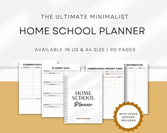 Home School Planner, Journal Notebook, Printable Student Teacher Planner, Digital School Materials, Student Teacher's Gift, Instant Download
