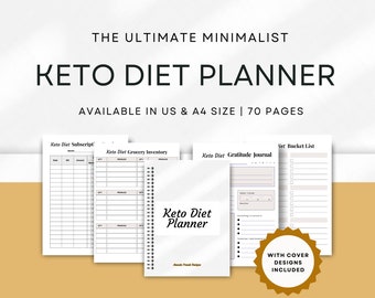 Diet Planner, Exercise Planner, WEIGHT LOSS PLANNER, Cheat Sheet, Printable Keto Diet Tracker, Digital Planner, Keto For Beginners