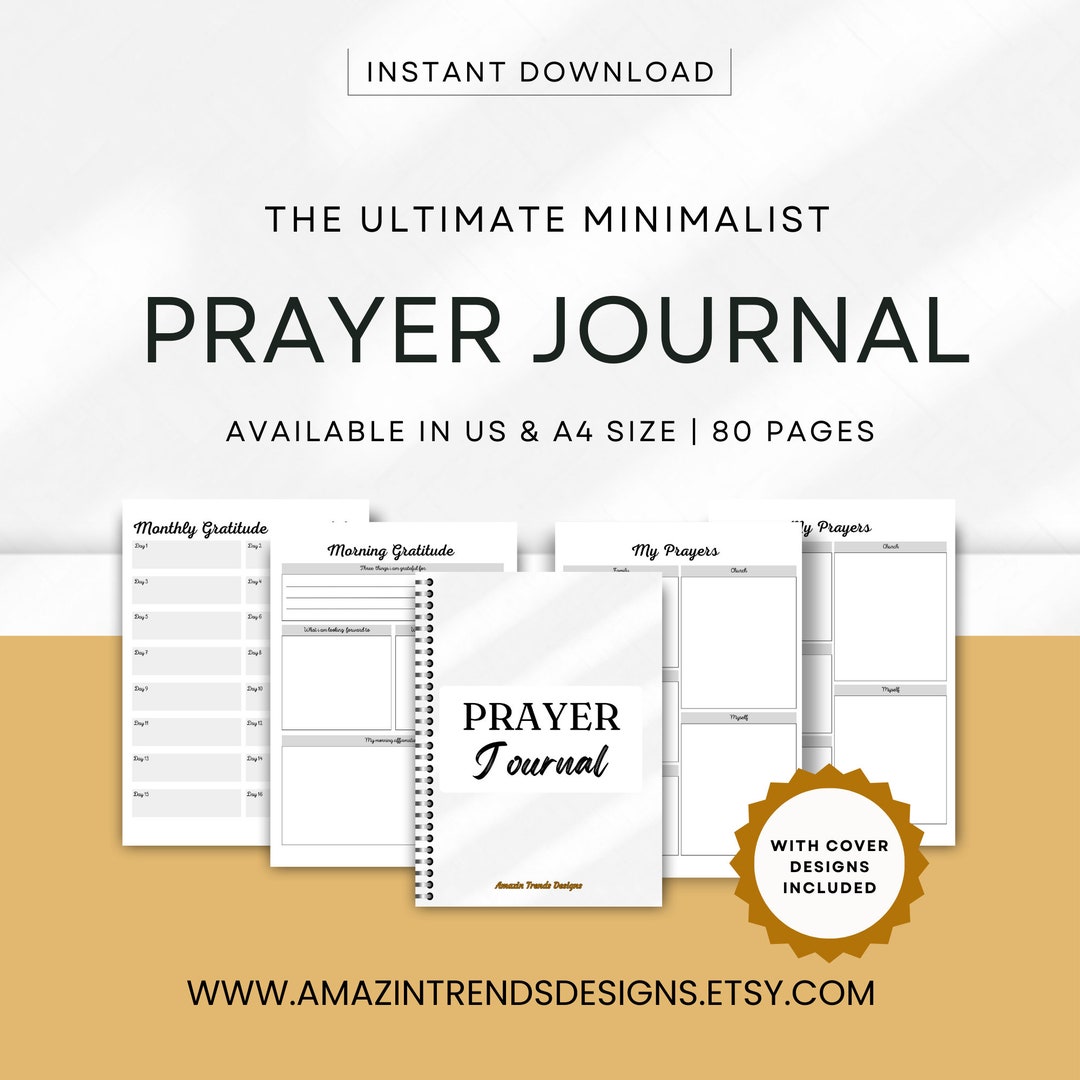 Undated Prayer Journal, Minimalist Prayer Journal Printable,modern Prayer, Digital Planner ...