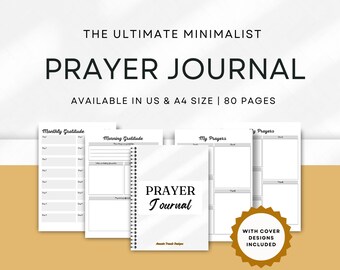 Undated Prayer Journal, Minimalist Prayer Journal Printable,Modern Prayer, Digital Planner, Minimalist Prayer Notebook, Instant Download PDF