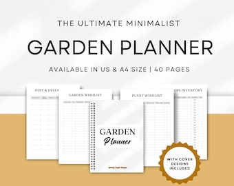 Planejador de jardim, planejador de plantas, diário de jardim, calendário de jardim, caderno de agricultores, kit de jardim, planejador imprimível, presente para jardineiro