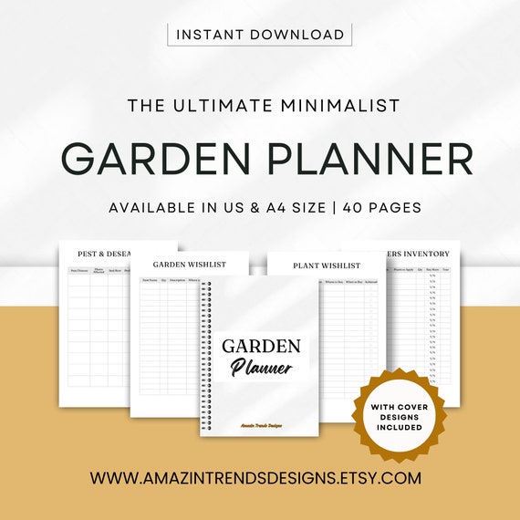 Garden Planner, Plant Planner, Garden Journal, Garden Calendar, Farmers Notebook, Garden Kit, Printable Planner, Gift For Gardener