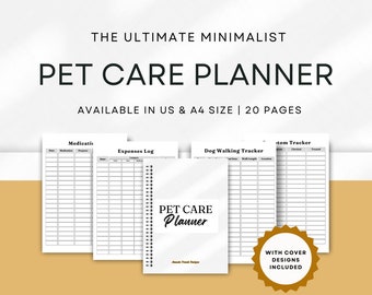 Pet Care Planner, Pet Records, Pet Sitting Forms, Pet Tracker, Pets Organizer Notes, Pets Digital Planner, Gift For Pet Lovers