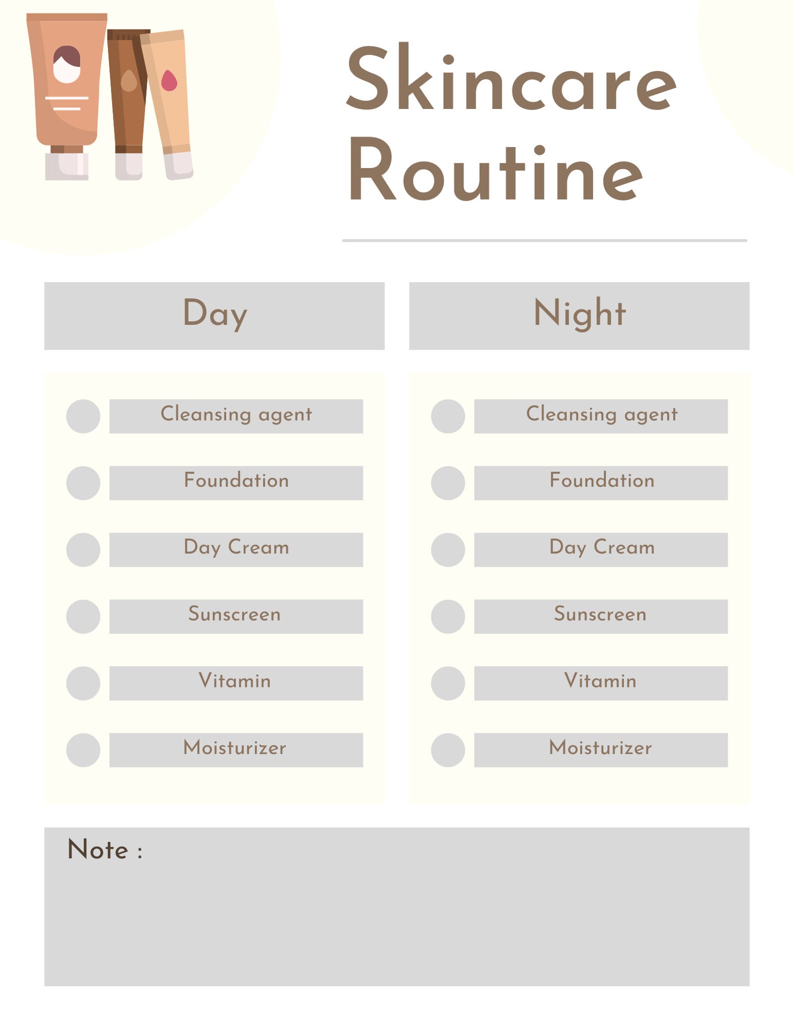 Skincare Routine Planner PDF Printable Skin Care Planner Etsy